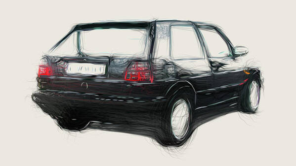 Volkswagen Poster featuring the digital art Volkswagen Golf GTI Drawing #25 by CarsToon Concept