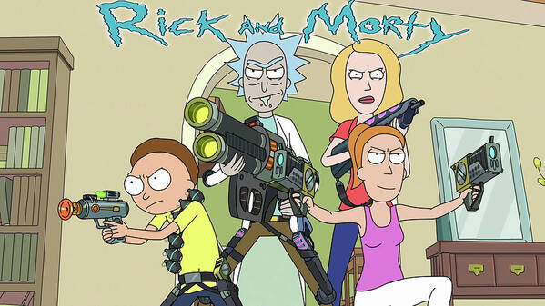 Rickandmorty Poster featuring the digital art Funny Cartoon #3 by Vladimir Cotte