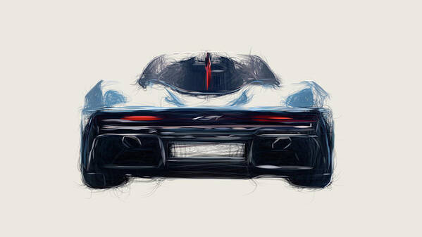 Mclaren Poster featuring the digital art McLaren Speedtail Car Drawing #3 by CarsToon Concept