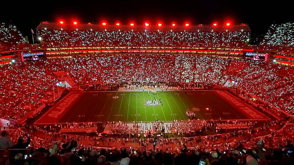 Gameday Poster featuring the photograph Night Panorama Bryant-Denny Stadium by Kenny Glover