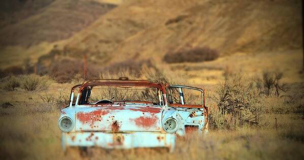 In Focus Poster featuring the digital art Abandon Car, Tilt-shift by Fred Loring