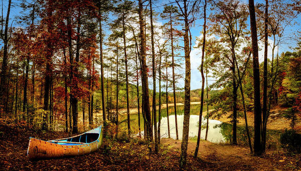 Panorama Poster featuring the photograph Above the Lake Panorama by Debra and Dave Vanderlaan