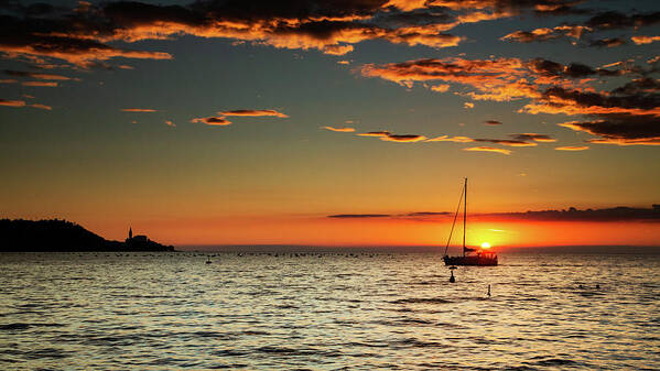 Sunset Poster featuring the photograph Adriatic Sunset by Ian Middleton