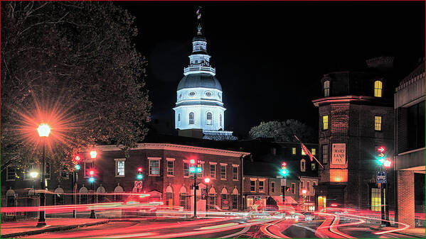 Maryland Poster featuring the photograph Annapolis Christmas 09 by Robert Fawcett