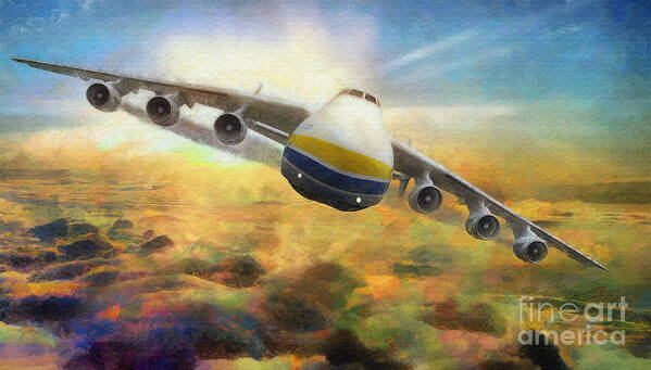 Antonov An-225 Mriya Poster featuring the digital art Antonov An-225 Mriya, Cossack by Jerzy Czyz