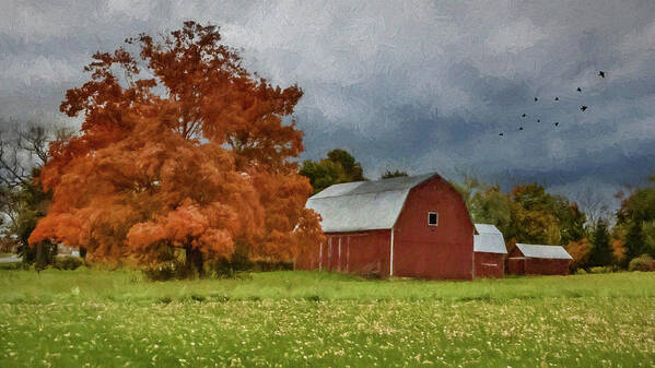 Farm Poster featuring the photograph Autumn At The Farm by Cathy Kovarik