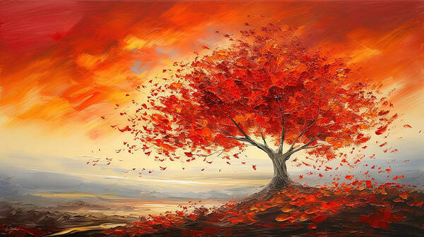 Rhode Island Poster featuring the painting Autumn Paradise by Lourry Legarde