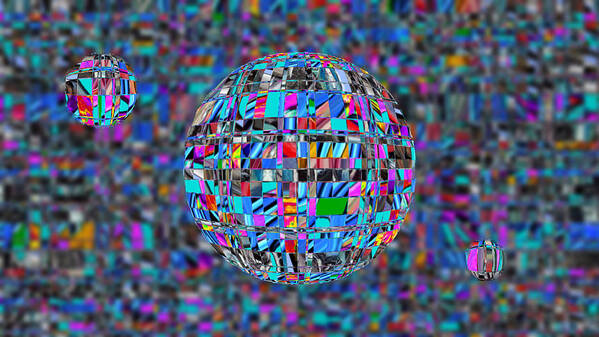 Digital Poster featuring the digital art Ballsy Abstract by Ronald Mills