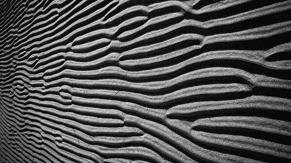 Patterns Poster featuring the photograph Beach Sand Ripples Black and White Photography by Darius Aniunas