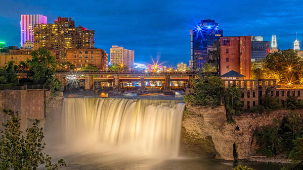 Waterfalls Poster featuring the photograph Blue Hour Falls by Rod Best