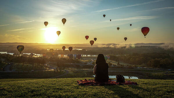 Balloon Festival Poster featuring the photograph Canberra Sunrise by Ari Rex