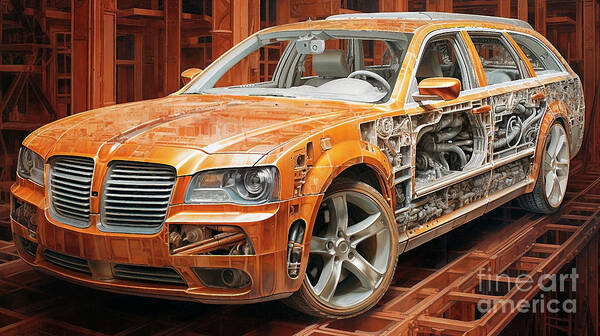 Dodge Poster featuring the drawing Car 2718 Dodge Magnum by Clark Leffler