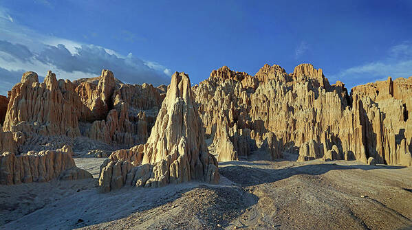 Nevada Poster featuring the photograph Cathedral Gorges SP Panorama 4 by JustJeffAz Photography