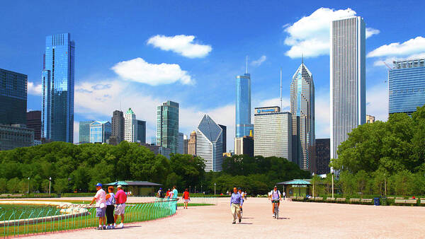 Architecture Poster featuring the photograph Chicago Skyline Grant Park by Patrick Malon