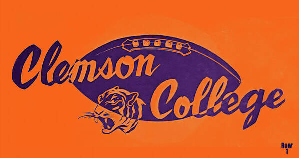Clemson Poster featuring the mixed media Clemson College Tiger Football by Row One Brand