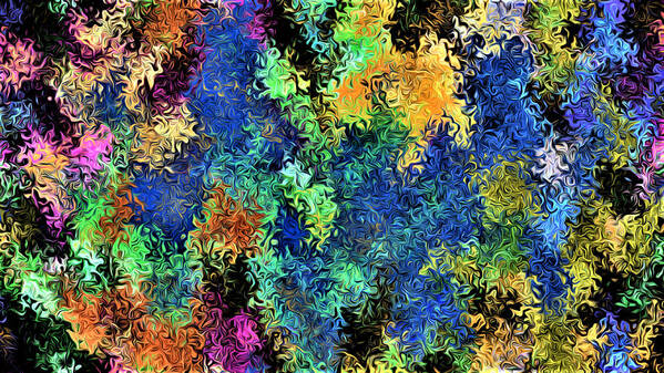 Abstract Poster featuring the digital art Coral Reef - Abstract by Ronald Mills