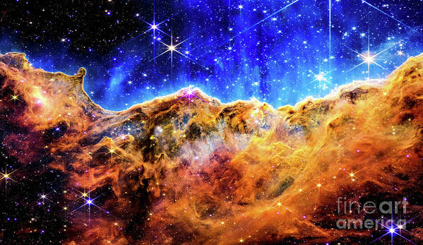 Astronomy Poster featuring the photograph Cosmic Cliffs in the Carinae Nebula in High Definition  by M G Whittingham