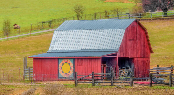 Tennessee Poster featuring the photograph Country Quilt Barn in Tennessee by Marcy Wielfaert