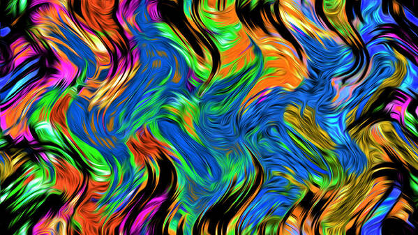 Abstract Poster featuring the digital art Flames of Passion - Abstract by Ronald Mills
