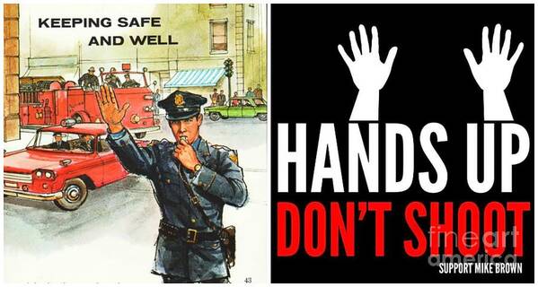 Black Lives Matter Poster featuring the mixed media Hands Up Don't Shoot by Sally Edelstein