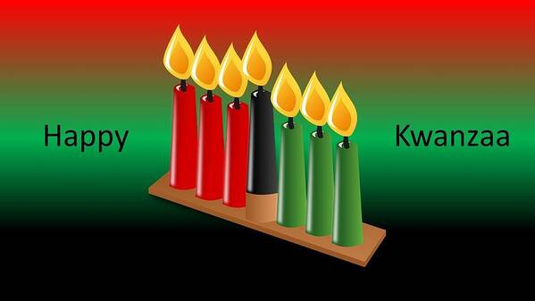 Kwanzaa Poster featuring the mixed media Happy Kwanzaa by Nancy Ayanna Wyatt