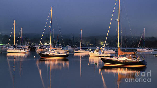 Sailboats Poster featuring the photograph Illuminated by Lightning by Sean Mills