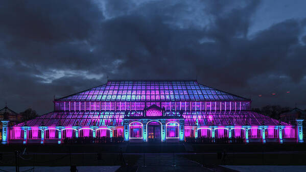 Christmas At Kew Poster featuring the photograph Kew lit up in Winter by Andrew Lalchan