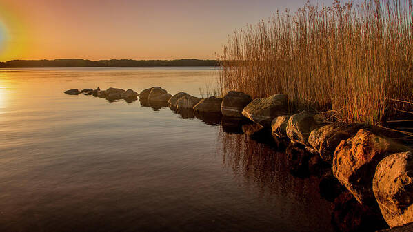 Lake Poster featuring the photograph Lake in beautiful sunset by Karlaage Isaksen