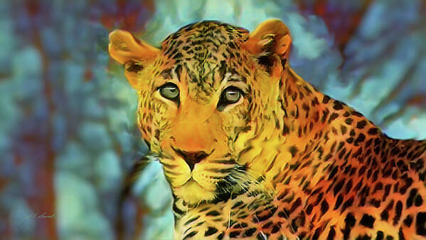 Leopard Poster featuring the painting Leopard Portrait  by Joel Smith