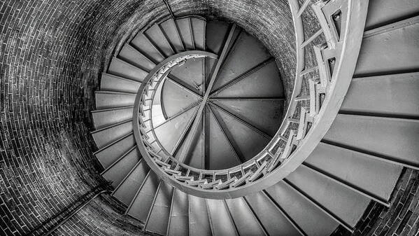 Lighthouse Poster featuring the digital art Lighthouse Spiral Staircase by Deb Bryce