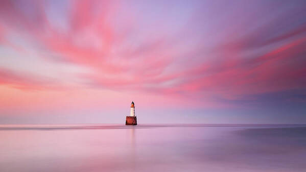 Rattray Head Lighthouse Poster featuring the photograph Lighthouse Sunset by Grant Glendinning