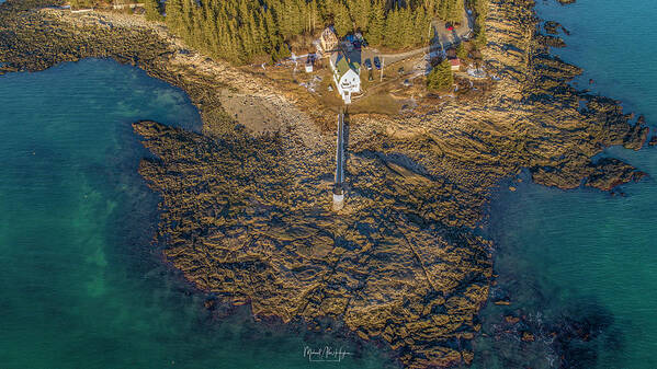 Marshall Point Lighthouse Poster featuring the photograph Marshall Point Light Aerial by Veterans Aerial Media LLC