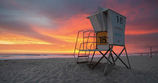 San Diego Poster featuring the photograph Mission Beach Colorful Sunset by William Dunigan