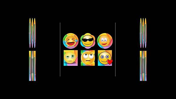 Emoji Poster featuring the mixed media My Little Friends Are Emoji People by Nancy Ayanna Wyatt