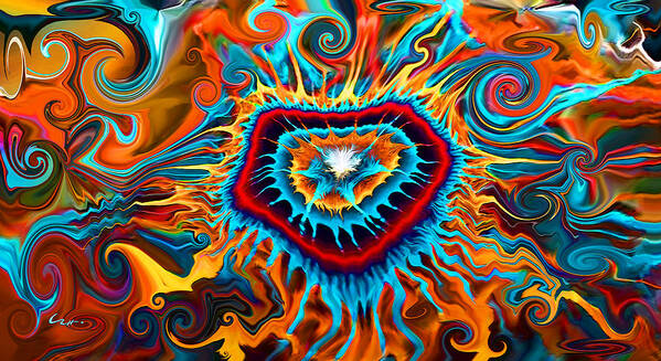 Abstract Poster featuring the digital art Opening Heart Energy by Carl Hunter