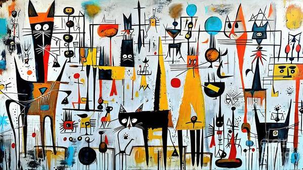 Style Poster featuring the painting Painting Animal World style colorful surrealism b by N Akkash