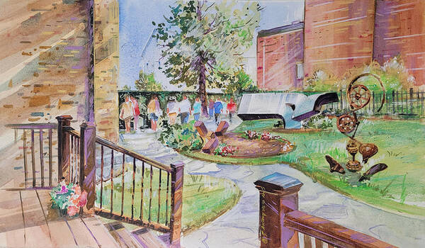 Sculpture Garden Poster featuring the painting Proposed PCA Sculpture Garden by P Anthony Visco