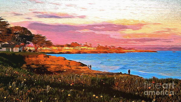 Santa Cruz Poster featuring the photograph Santa Cruz Golden Sunset by Sea Change Vibes