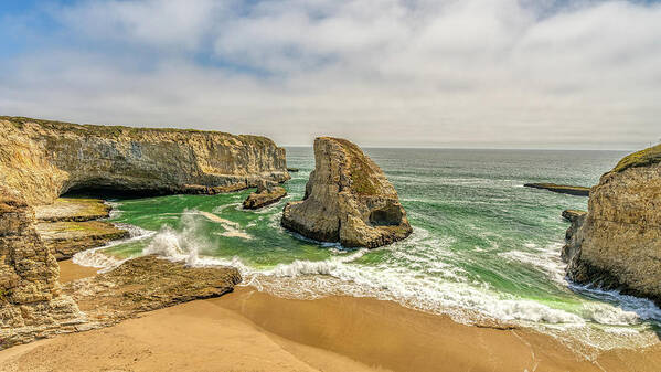 California Poster featuring the photograph Shark Fin Cove Sunny Afternoon by Kenneth Everett