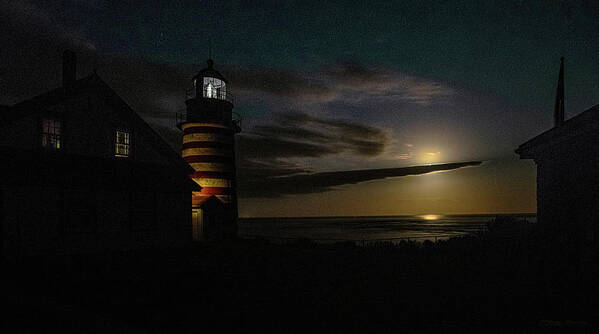 Solitary Outpost Poster featuring the photograph Solitary Outpost West Quoddy Head Lighthouse by Marty Saccone