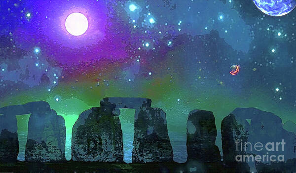  Poster featuring the digital art Stonebuilders by Don White Artdreamer