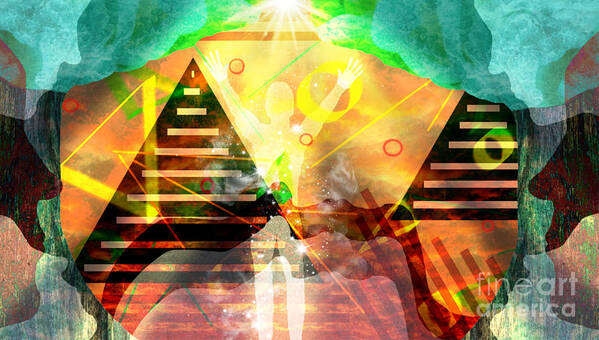Spiritual Art Poster featuring the digital art The Dawn Of Man by Diamante Lavendar