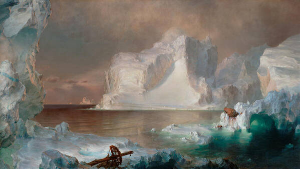 Frederic Edwin Church Poster featuring the painting The Icebergs 1861 by Peter Ogden