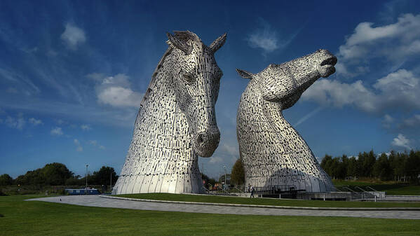 Landscape Poster featuring the photograph The Kelpies 2 by Micah Offman