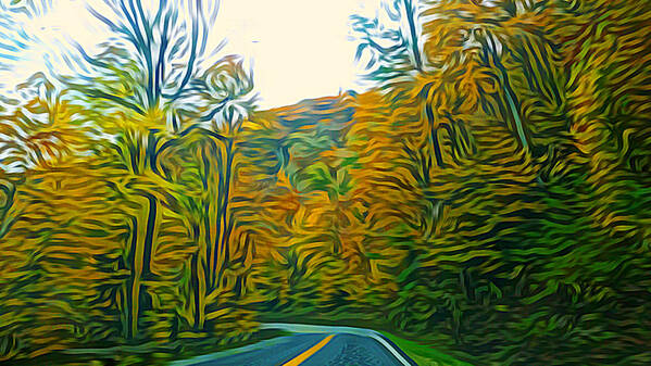 Nature Poster featuring the mixed media The Open Colorful Road by Ally White