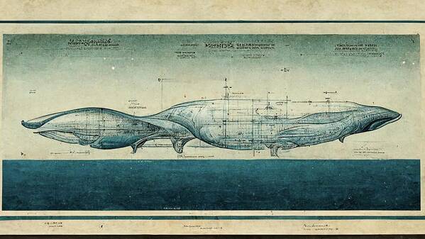 Whale Poster featuring the digital art The Whale by Nickleen Mosher