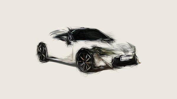 Toyota GT86 TRD Car Drawing Poster