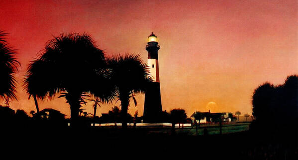 Tybee Island Poster featuring the painting Tybee Island Lighthouse by Blue Sky