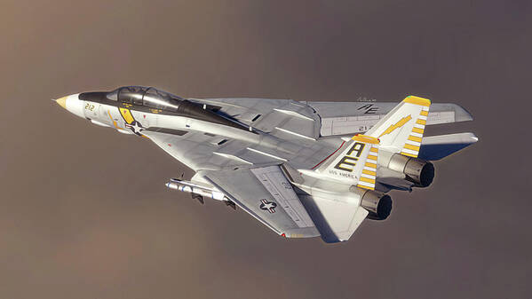F-14 Poster featuring the digital art VA-141 Tomcat by Adam Burch