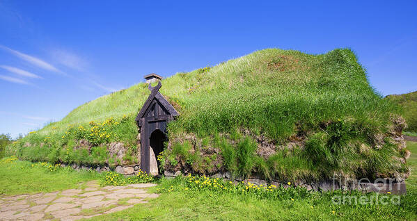 Stöng Poster featuring the photograph Viking Era Longhouse by Eva Lechner